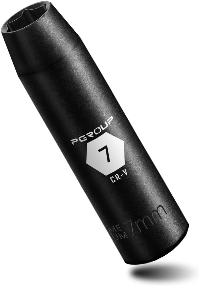 pgroup 3/8” Drive Deep Impact Socket, Metric(7mm socket), 6-Point, Cr-V Steel With Black Manganese Phosphate Coating - Image 1